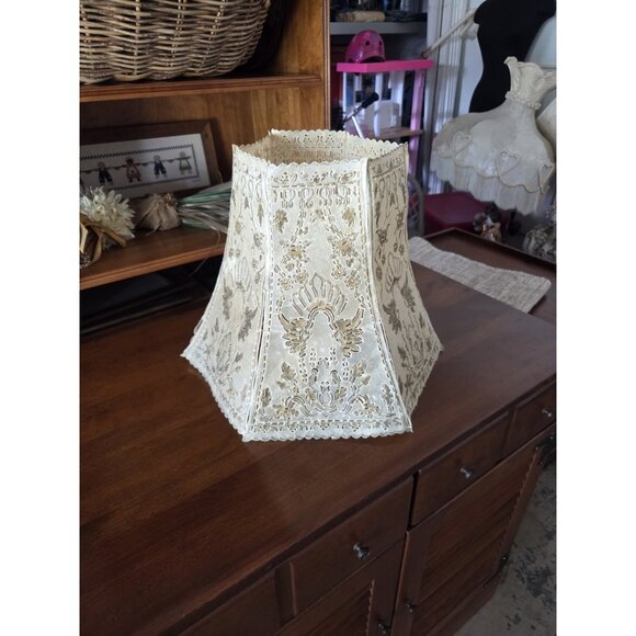 Vintage Rawhide Lampshade Hand-Sewn Panels Western Rustic Spanish Revival - Picture 1 of 10